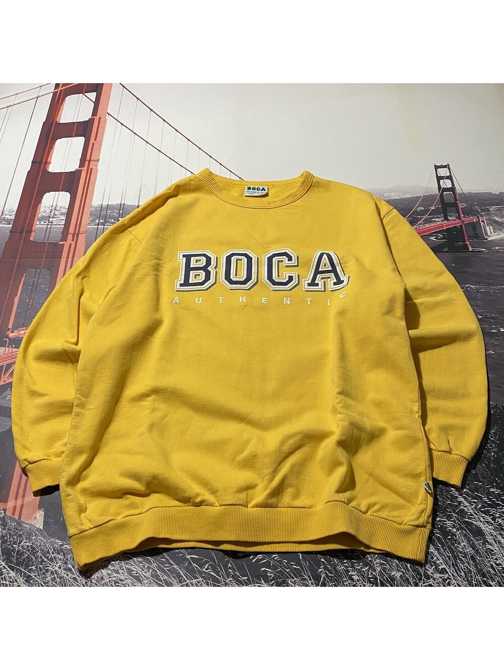Vintage Boca Authentic Red Sweatshirt Mens Large 100% Cotton Made in Canada